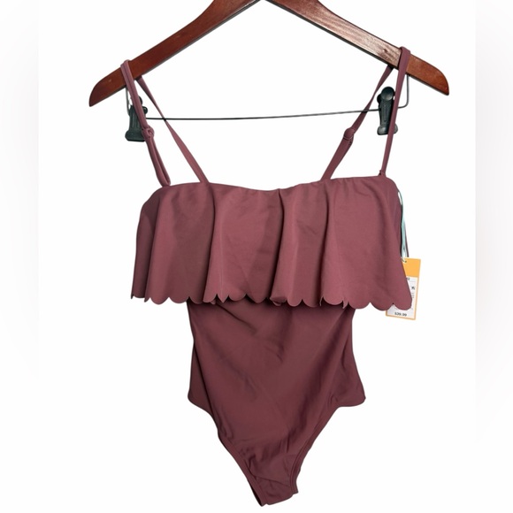 Kona Sol Other - Kona Sol Mauve Scalloped One Piece Swimsuit Mauve Pink S New